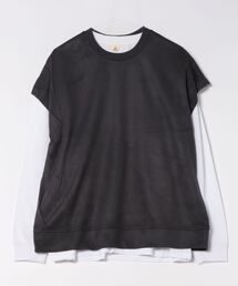 【69】【it】※セット商品　ビッグノースリーブアンサンブル - スエードタッチノースリーブ＆ロングスリーブカットソー
