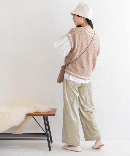 Mysa&Liina（ミーサリーナ）の「サテンパンツ（その他パンツ・レディース・グリーン/ブラウン/ベージュ・M）」の11枚目の写真