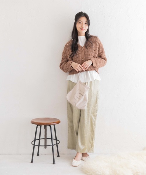 Mysa&Liina（ミーサリーナ）の「サテンパンツ（その他パンツ・レディース・グリーン/ブラウン/ベージュ・M）」の7枚目の写真