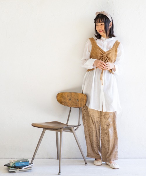 Mysa&Liina（ミーサリーナ）の「サテンパンツ（その他パンツ・レディース・グリーン/ブラウン/ベージュ・M）」の22枚目の写真