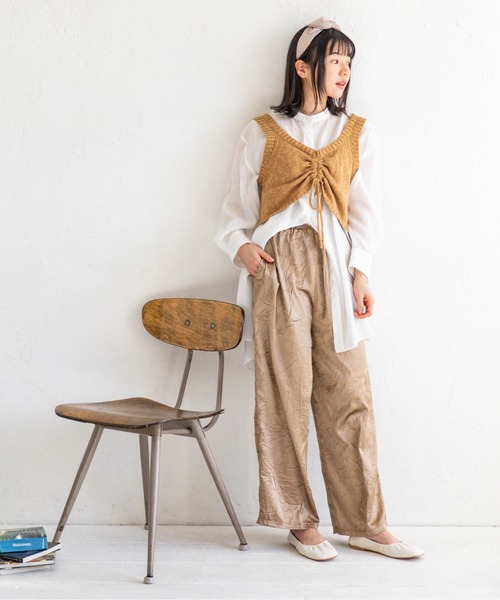 Mysa&Liina（ミーサリーナ）の「サテンパンツ（その他パンツ・レディース・グリーン/ブラウン/ベージュ・M）」の12枚目の写真