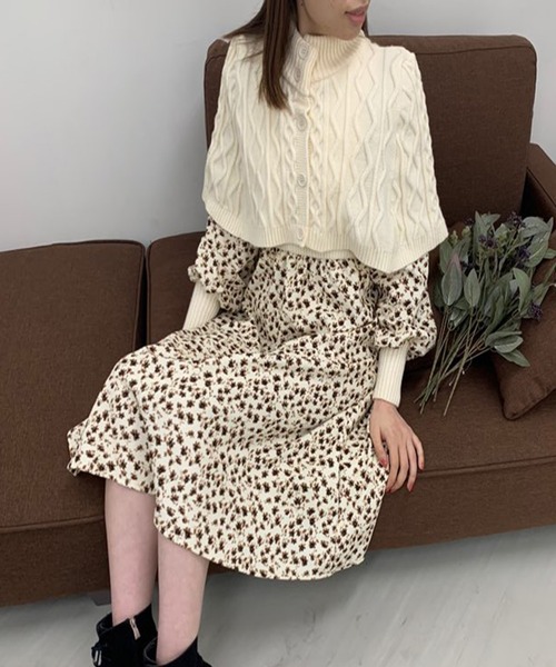 セール Zozo Town 限定 ｹｰﾌﾟ付ﾆｯﾄﾄﾞｯｷﾝｸﾞop ワンピース Twinkle Pm トゥインクルピーエム のファッション通販 Zozotown