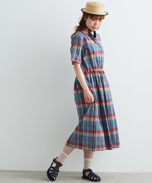 未使用品 ワンピース シャンブルドゥシャー厶 chambre de charme シャンブルドゥシャーム odc 14リネン まるワンピ リネン