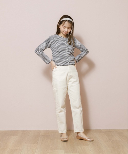 flower(フラワー)の「マインデニムパンツ3(デニムパンツ・レディース・アイボリー/ブラック・SMALL/MEDIUM)」の21枚目の写真