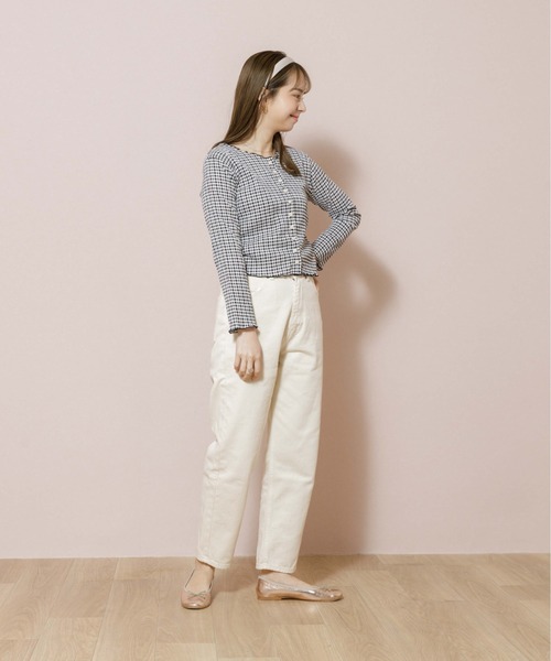 flower(フラワー)の「マインデニムパンツ3(デニムパンツ・レディース・アイボリー/ブラック・SMALL/MEDIUM)」の22枚目の写真