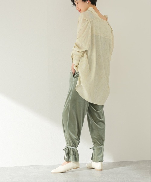 JOURNAL STANDARD（ジャーナルスタンダード）の「ベロアタイドヘムパンツ（その他パンツ・レディース・モスグリーン/バーガンディー・38/36）」の9枚目の写真