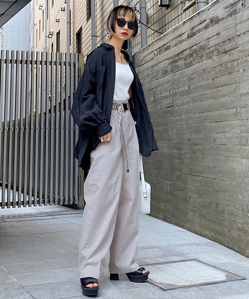 PAGEBOY(ページボーイ)の「リネンコンフロントボタンパンツ(その他パンツ・レディース・ブラック/オリーブ/グレイッシュベージュ・FREE)」の10枚目の写真