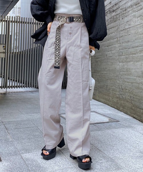 PAGEBOY(ページボーイ)の「リネンコンフロントボタンパンツ(その他パンツ・レディース・ブラック/オリーブ/グレイッシュベージュ・FREE)」の22枚目の写真