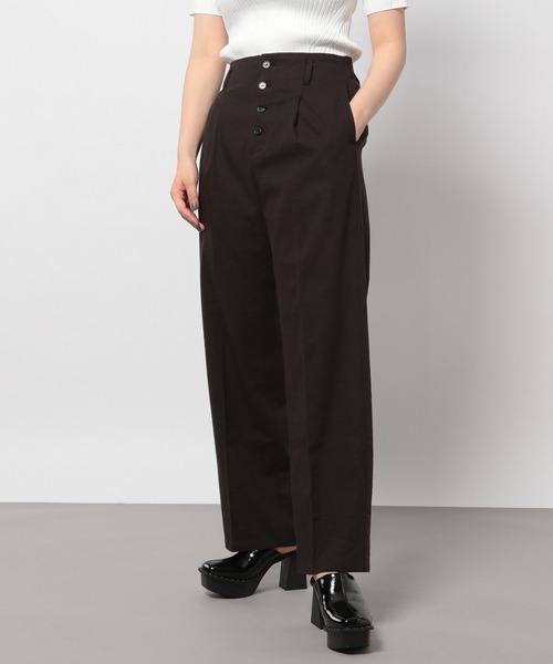 PAGEBOY(ページボーイ)の「リネンコンフロントボタンパンツ(その他パンツ・レディース・ブラック/オリーブ/グレイッシュベージュ・FREE)」の6枚目の写真