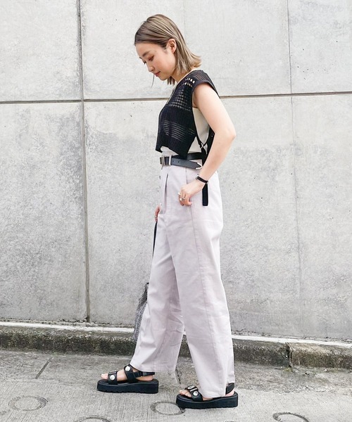 PAGEBOY(ページボーイ)の「リネンコンフロントボタンパンツ(その他パンツ・レディース・ブラック/オリーブ/グレイッシュベージュ・FREE)」の9枚目の写真