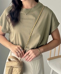 GeeRA | 【21夏新着】綿100％フレンチスリーブチュニックＴシャツ(Tシャツ/カットソー)