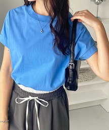 GeeRA | 綿100％フレンチスリーブチュニックＴシャツ(Tシャツ/カットソー)