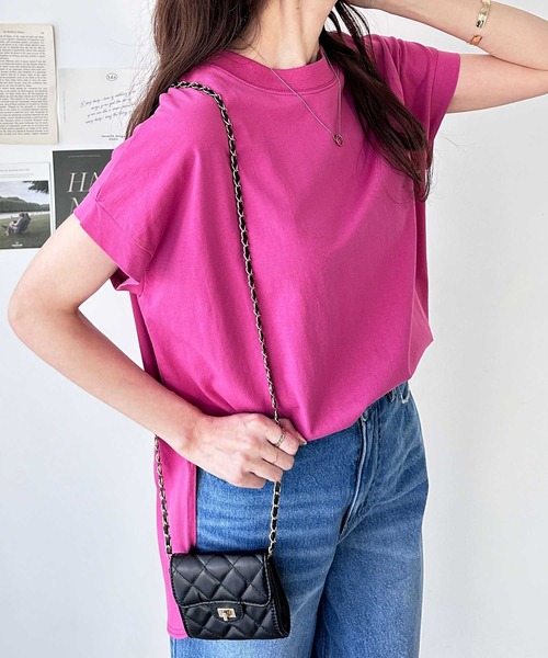 セール】【新色追加】綿100％フレンチスリーブオーバーサイズTシャツ