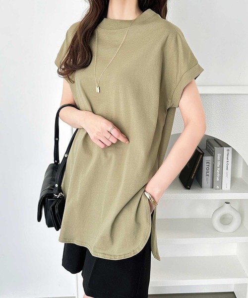 プリ−ツプリ−ズ トップス セール】【新色追加】綿100％フレンチスリーブオーバーサイズT