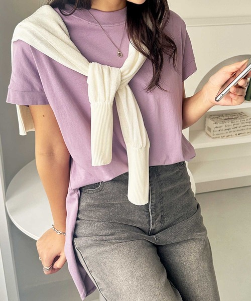 おがです。 セール】【新色追加】綿100％フレンチスリーブオーバーサイズTシャツ