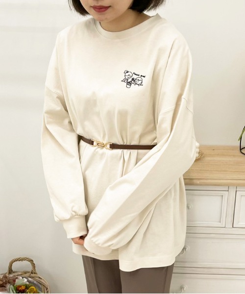 apres jour（アプレジュール）の「アソートビッグスリットロンT【ZOZOTOWN限定アイテム】（Tシャツ/カットソー・レディース・オフホワイト/ホワイト系その他/ホワイト系その他3/アイボリー/ブラック系その他/ミント/ダークブルー/ブラック/ラベンダー/ホワイト系その他2・フリー/X-LARGE）」の12枚目の写真