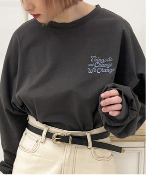 apres jour（アプレジュール）の「アソートビッグスリットロンT【ZOZOTOWN限定アイテム】（Tシャツ/カットソー・レディース・オフホワイト/ホワイト系その他/ホワイト系その他3/アイボリー/ブラック系その他/ミント/ダークブルー/ブラック/ラベンダー/ホワイト系その他2・フリー/X-LARGE）」の17枚目の写真