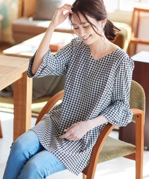 【洗える】程よい甘さが大人可愛い七分袖ティアードチュニック