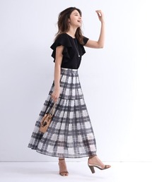 JUSGLITTY（ジャスグリッティー）の「シアーチェックプリーツスカート