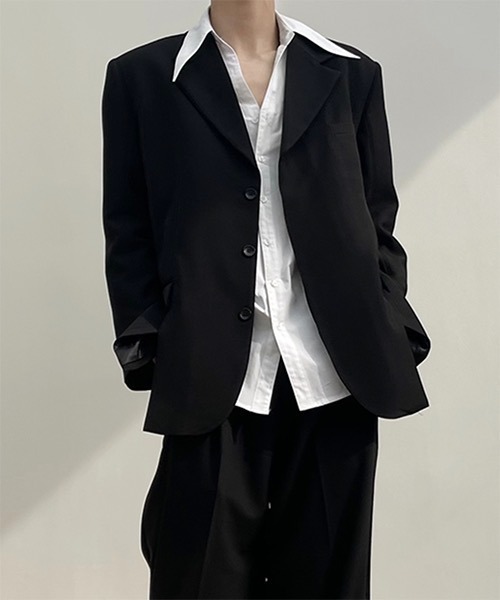 WESTBOY（ウエストボーイ）の「【COLN】Side Slit Tailored Jacket CLN21S10OT（テーラードジャケット・メンズ・ブラック/ベージュ・M/L/XL）」の2枚目の写真