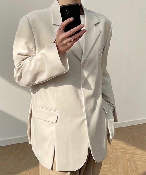 WESTBOY（ウエストボーイ）の「【COLN】Side Slit Tailored Jacket CLN21S10OT（テーラードジャケット・メンズ・ブラック/ベージュ・M/L/XL）」の4枚目の写真