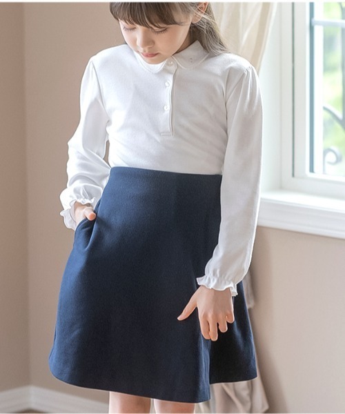 Catherine Cottage（キャサリンコテージ）の「無地ポンチキュロット ラップキュロット（スカート・キッズ・ブラック/ネイビー・100/110/120/130/165/140/150/160）」の5枚目の写真