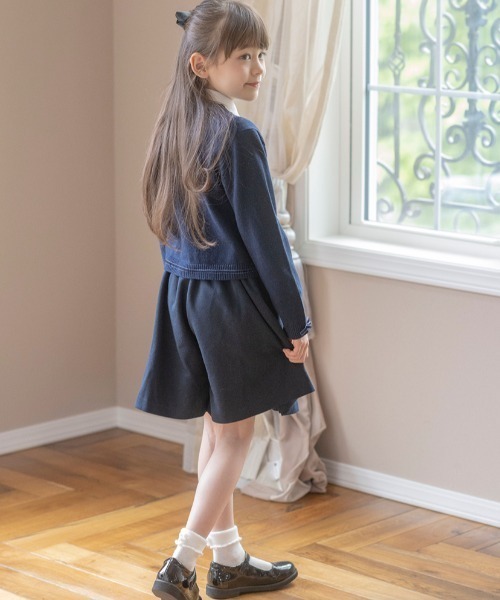 Catherine Cottage（キャサリンコテージ）の「無地ポンチキュロット ラップキュロット（スカート・キッズ・ブラック/ネイビー・100/110/120/130/165/140/150/160）」の10枚目の写真