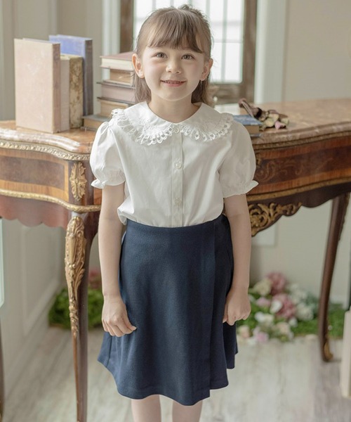 Catherine Cottage（キャサリンコテージ）の「無地ポンチキュロット ラップキュロット（スカート・キッズ・ブラック/ネイビー・100/110/120/130/165/140/150/160）」の17枚目の写真