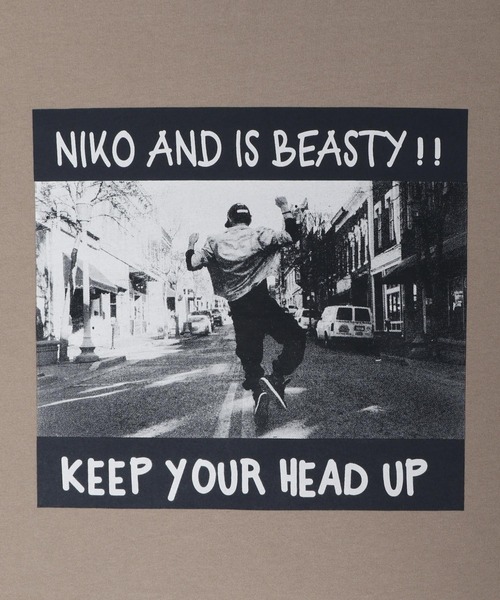 niko and...（ニコアンド）の「ジャケライクプリントTシャツ（Tシャツ/カットソー・レディース・ホワイト/ブラック/ベージュ・MEDIUM/LARGE）」の16枚目の写真