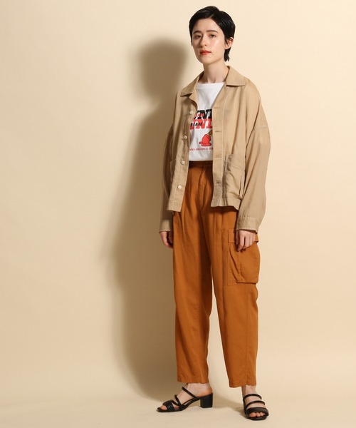 niko and...（ニコアンド）の「ジャケライクプリントTシャツ（Tシャツ/カットソー・レディース・ホワイト/ブラック/ベージュ・MEDIUM/LARGE）」の11枚目の写真