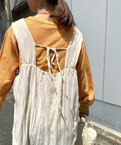 Kastane(カスタネ)の「スラブリンガーボーダーロンTee(Tシャツ/カットソー・レディース・パープル/サックスブルー/オレンジ/グリーン・FREE)」の22枚目の写真