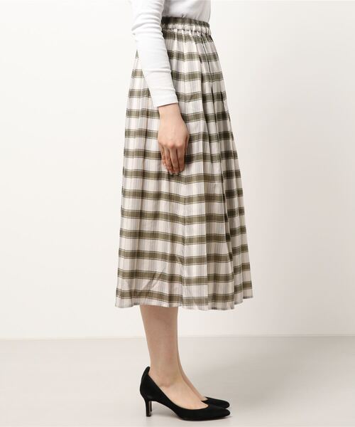 Te chichi（テチチ）の「オーガンジーチェックスカート（スカート・レディース・オフホワイト/チャコールグレー/ネイビー・ﾌﾘ-）」の4枚目の写真