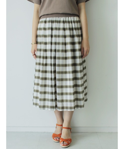 Te chichi（テチチ）の「オーガンジーチェックスカート（スカート・レディース・オフホワイト/チャコールグレー/ネイビー・ﾌﾘ-）」の2枚目の写真