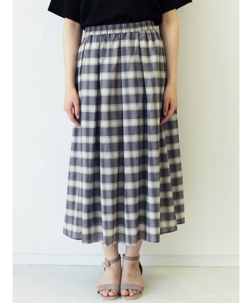 Te chichi（テチチ）の「オーガンジーチェックスカート（スカート・レディース・オフホワイト/チャコールグレー/ネイビー・ﾌﾘ-）」の3枚目の写真