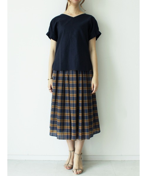 Te chichi（テチチ）の「オーガンジーチェックスカート（スカート・レディース・オフホワイト/チャコールグレー/ネイビー・ﾌﾘ-）」の20枚目の写真