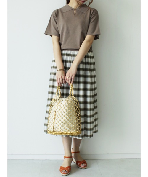 Te chichi（テチチ）の「オーガンジーチェックスカート（スカート・レディース・オフホワイト/チャコールグレー/ネイビー・ﾌﾘ-）」の21枚目の写真