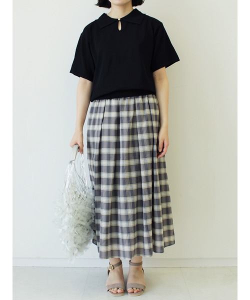 Te chichi（テチチ）の「オーガンジーチェックスカート（スカート・レディース・オフホワイト/チャコールグレー/ネイビー・ﾌﾘ-）」の22枚目の写真