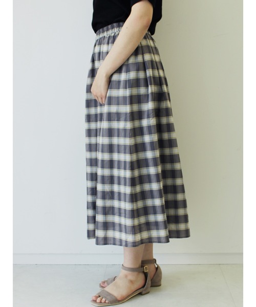 Te chichi（テチチ）の「オーガンジーチェックスカート（スカート・レディース・オフホワイト/チャコールグレー/ネイビー・ﾌﾘ-）」の6枚目の写真