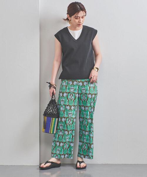 UNITED ARROWS（ユナイテッドアローズ）の「UWCC C Vネック キャップスリーブ ニット◆（ニット/セーター・レディース・ベージュ/オレンジ/ダークグレー・FREE）」の18枚目の写真