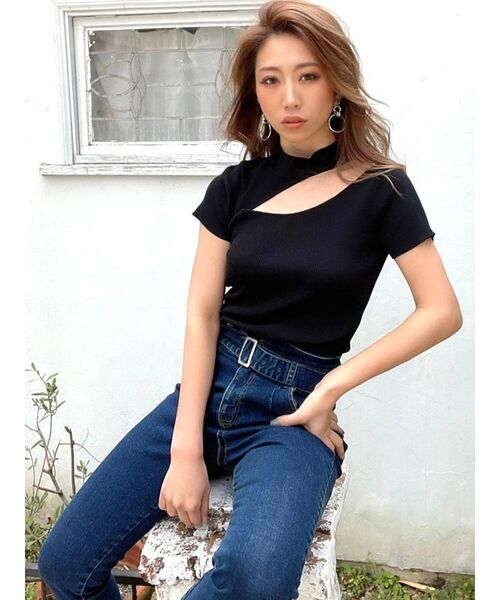 RESEXXY（リゼクシー）の「バックネックリボンニットトップス（ニット/セーター・レディース・ホワイト/ピンク/ブラック・FREE）」の10枚目の写真