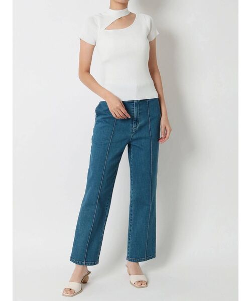 RESEXXY（リゼクシー）の「バックネックリボンニットトップス（ニット/セーター・レディース・ホワイト/ピンク/ブラック・FREE）」の6枚目の写真