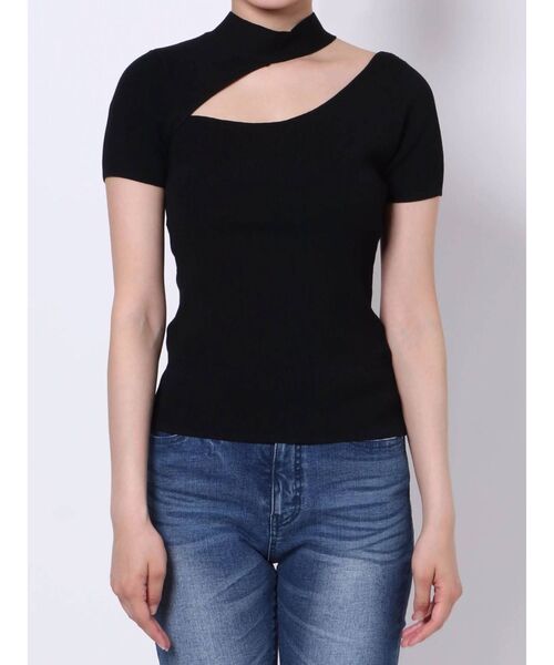 RESEXXY（リゼクシー）の「バックネックリボンニットトップス（ニット/セーター・レディース・ホワイト/ピンク/ブラック・FREE）」の5枚目の写真