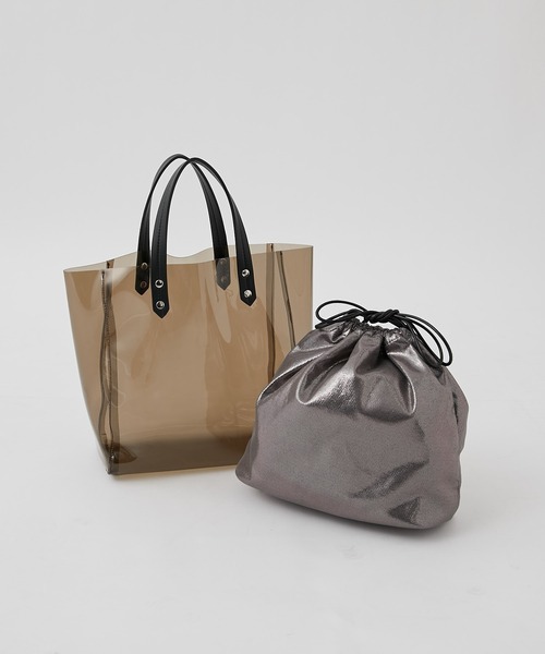 COLONY 2139（コロニートゥーワンスリーナイン）の「巾着付きクリアトートバッグ（トートバッグ・レディース・ホワイト/ブラック/ブラウン/クリア・FREE）」の5枚目の写真