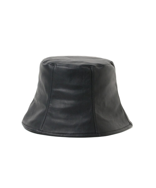 Ray BEAMS（レイビームス）の「Ray BEAMS / フェイク レザー チューリップ ハット（ハット・レディース・ブラック/ベージュ/オリーブ・ONE SIZE）」の5枚目の写真