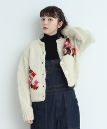 Dot＆Stripes CHILD WOMAN | ネパール太ギルボックスインターシャカーディガン(カーディガン/ボレロ)