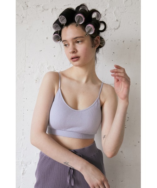 SLY(スライ)の「Sly Skin SOFT COTTON RIB BRA ソフト コットン リブ ブラ(ルームウェア/パジャマ・レディース・アイボリー/ライトパープル/ライトグリーン/ブラック・2/1)」の4枚目の写真