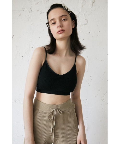 SLY(スライ)の「Sly Skin SOFT COTTON RIB BRA ソフト コットン リブ ブラ(ルームウェア/パジャマ・レディース・アイボリー/ライトパープル/ライトグリーン/ブラック・2/1)」の3枚目の写真