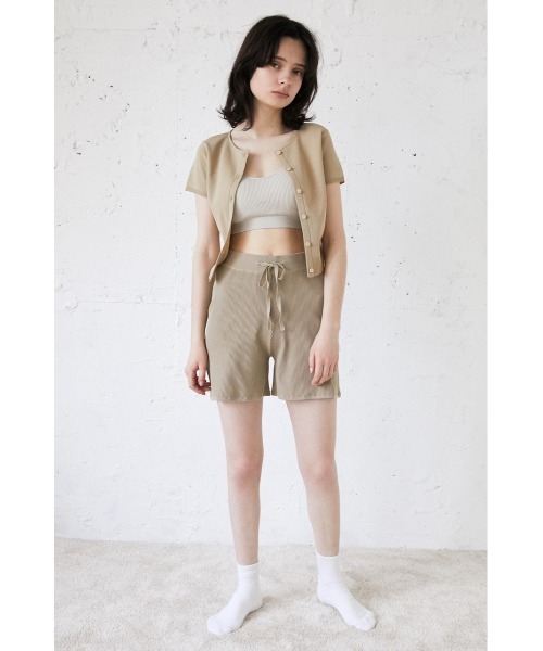 SLY(スライ)の「Sly Skin SOFT COTTON RIB BRA ソフト コットン リブ ブラ(ルームウェア/パジャマ・レディース・アイボリー/ライトパープル/ライトグリーン/ブラック・2/1)」の9枚目の写真