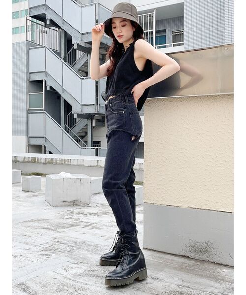 GYDA（ジェイダ）の「Vネックグラインダーニットベスト（ベスト・レディース・ブラック/ベージュ・FREE）」の4枚目の写真