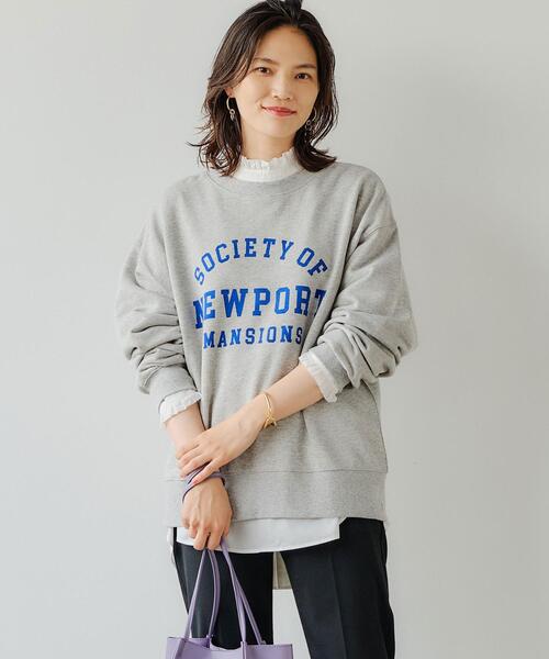 Goodwear(Since1983)(グッドウェア)の「<Goodwear(グッドウェア)> LOGO ロングスリーブ スウェット プルオーバー カットソー(スウェット・レディース・ライトグレー/ブラック/パープル/ケリー・FREE)」の3枚目の写真